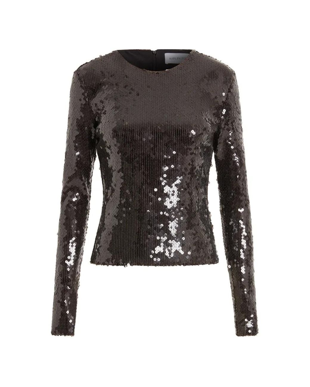 16Arlington Black Tanith Sequin Long-Sleeved Top