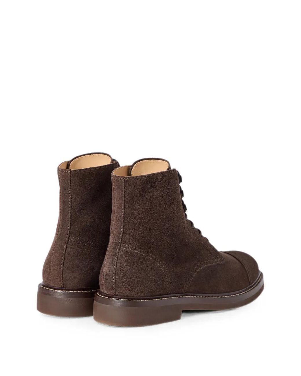 Brunello Cucinelli Brown Suede Boots for men