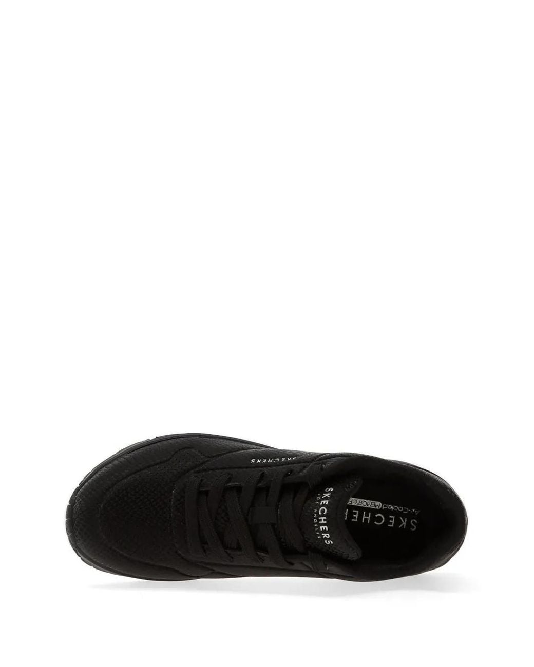 Skechers Black Uno Shiny Scale Snakeskin-Effect Sneakers