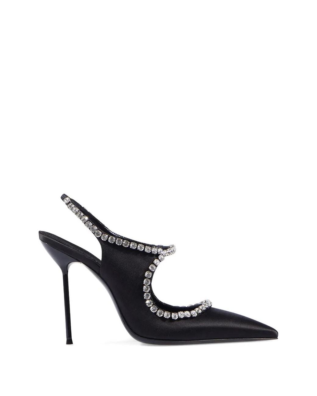 Paris Texas White Lidia Mary Jane Crystal Heeled Pumps
