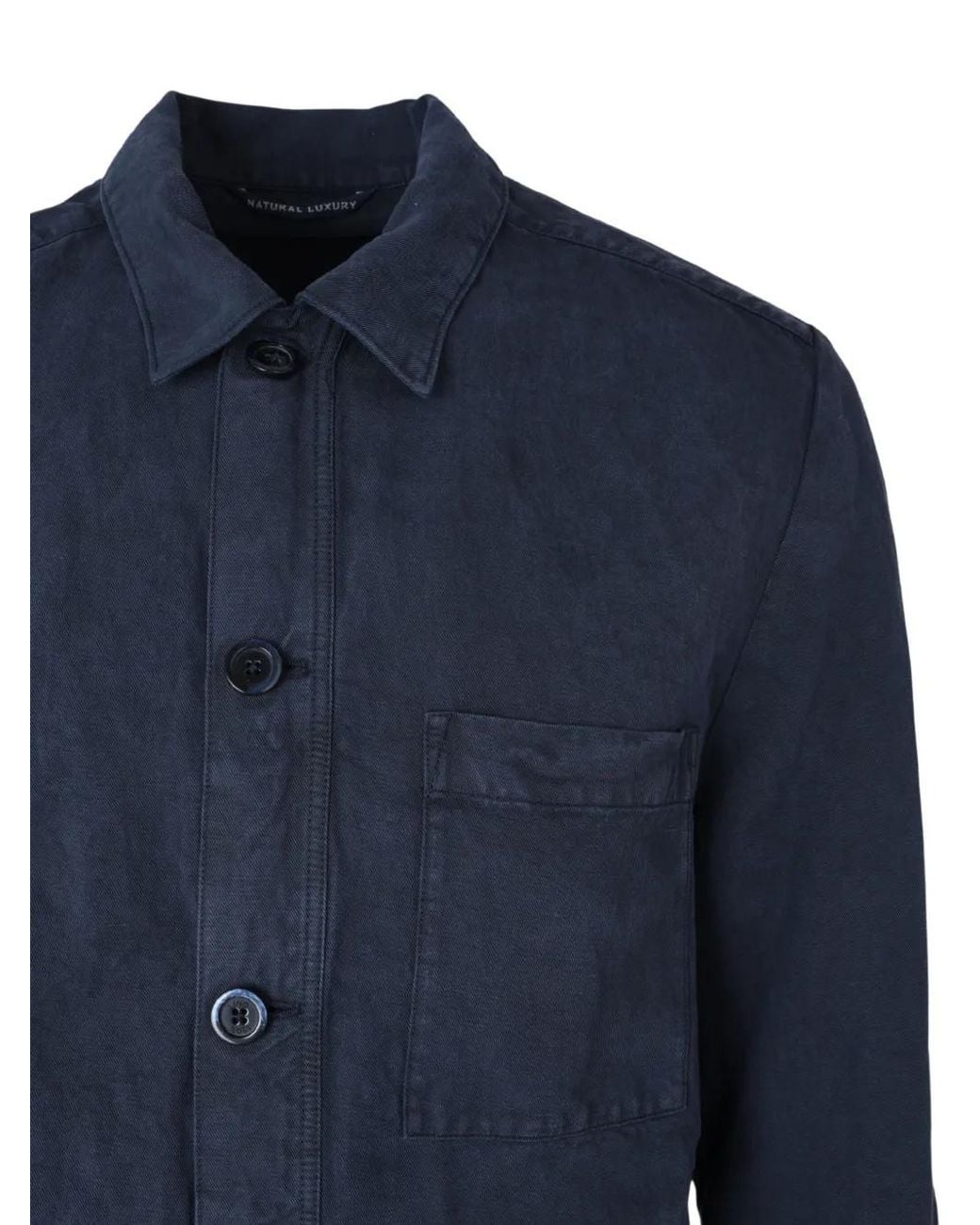 120% Lino Blue Buttoned Giacca Jacket for men