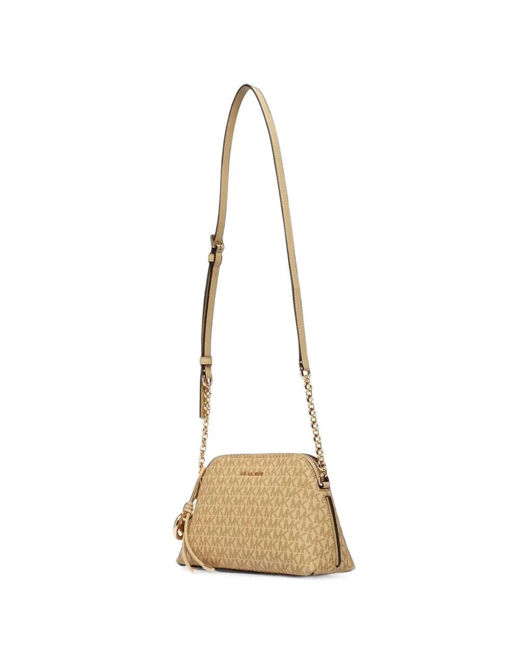 Michael Kors Natural Logo-Monogram Dome Shoulder Bag