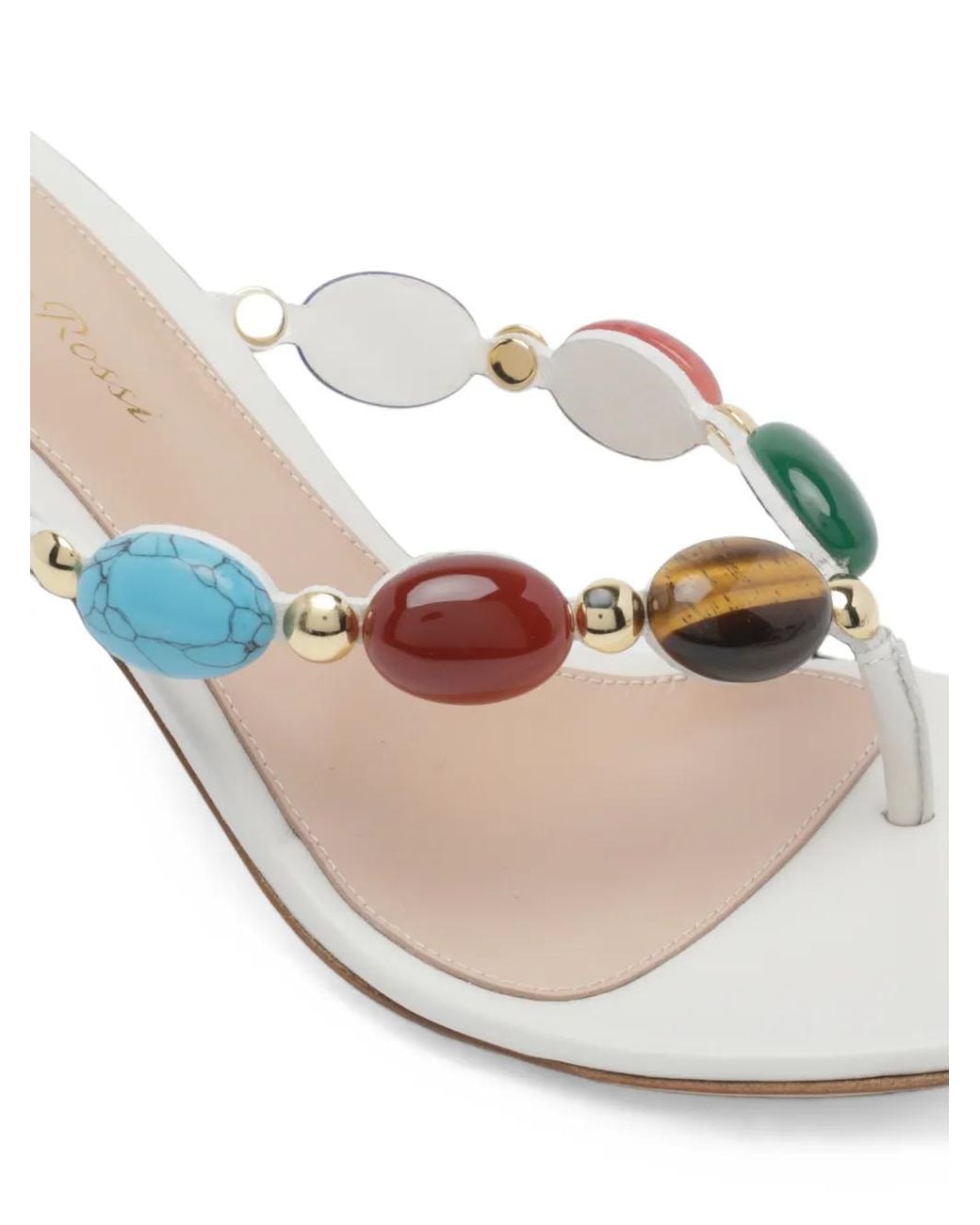 Gianvito Rossi White Shanti 70 Thong Sandals