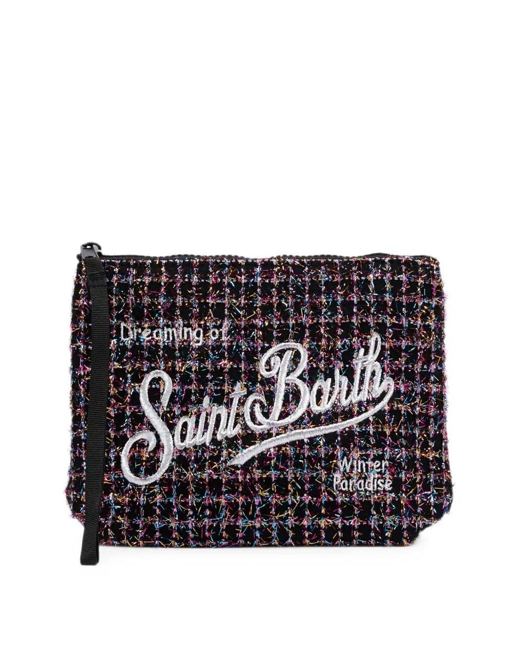 Mc2 Saint Barth Black Tweed Clutch Bag