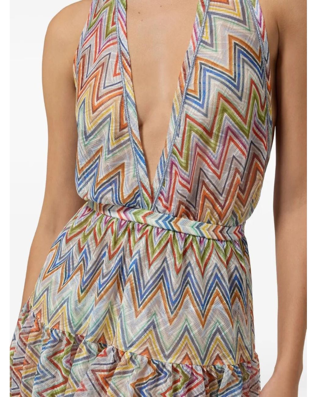 Missoni White Zigzag Tulle Cover-Up Mini Dress