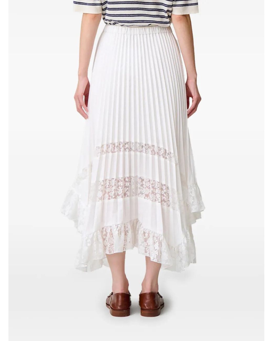 Jupe Mi-Longue À Lien De Resserrage Claudie Pierlot en coloris White