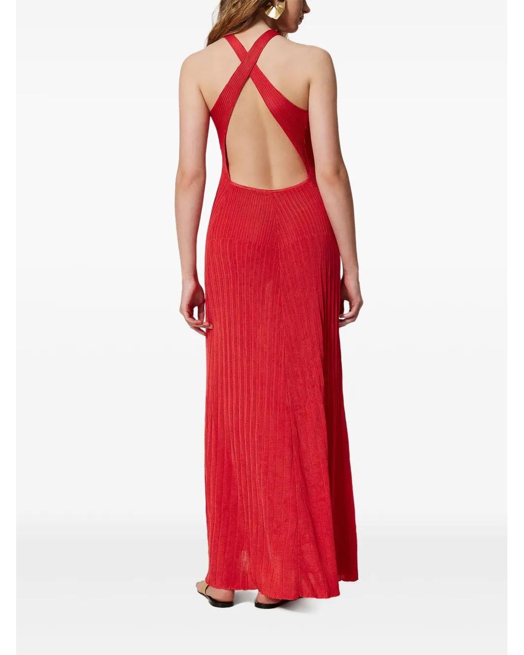 Twinset Red Knitted Dress