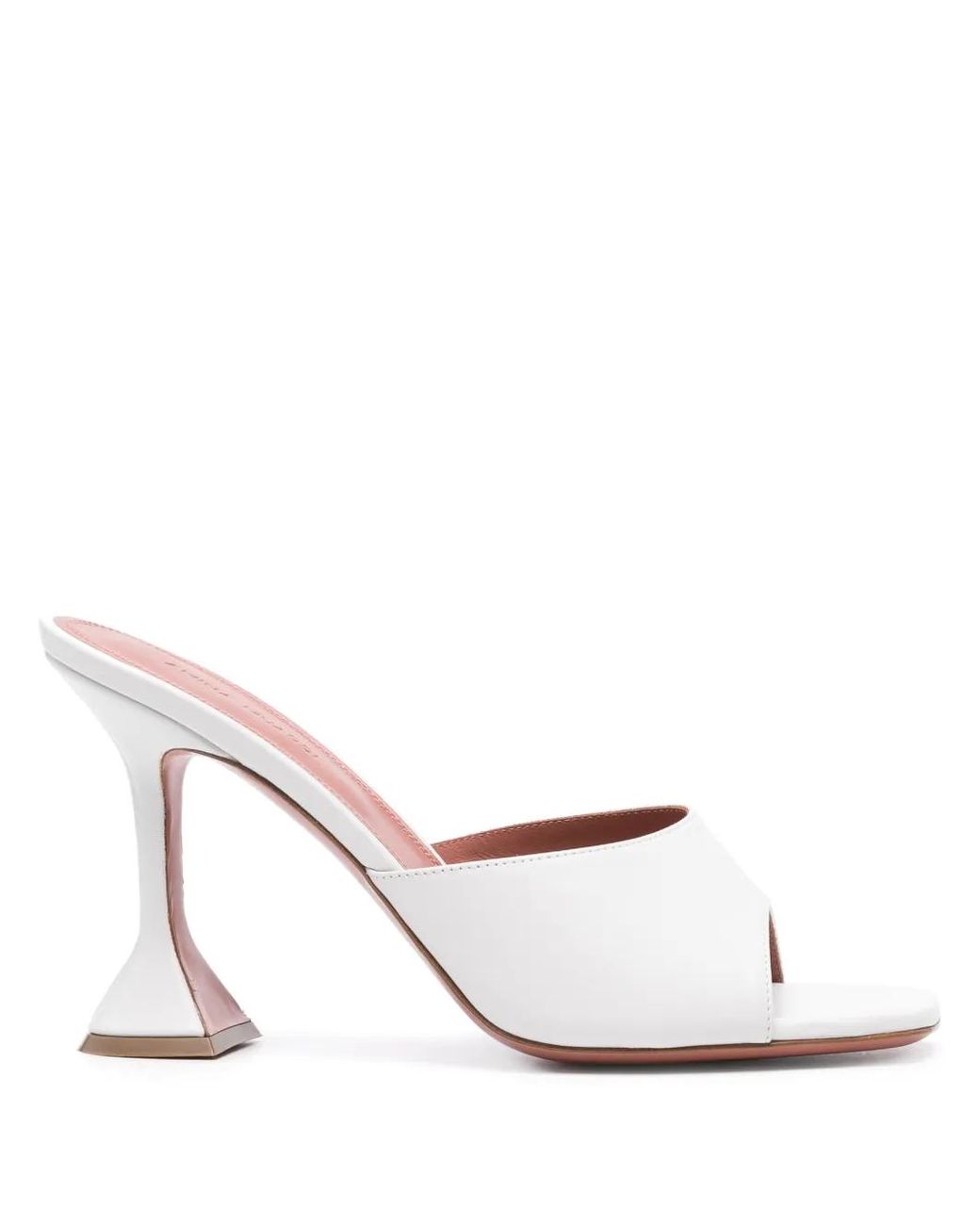 AMINA MUADDI White Lupita 95mm Leather Mules - Women's - Calf Leather