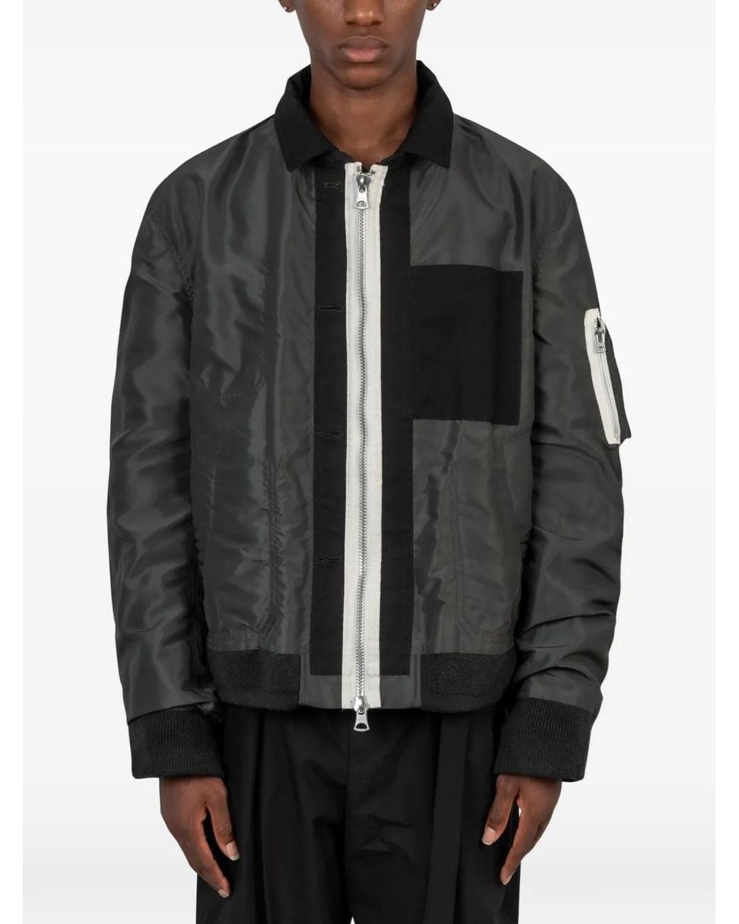 Sacai Black Reversible Nylon-Twill Jacket for men