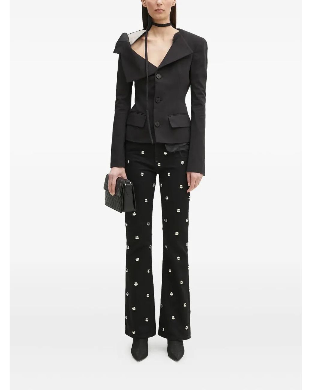 Fiorucci Black Embellished Flared Jeans