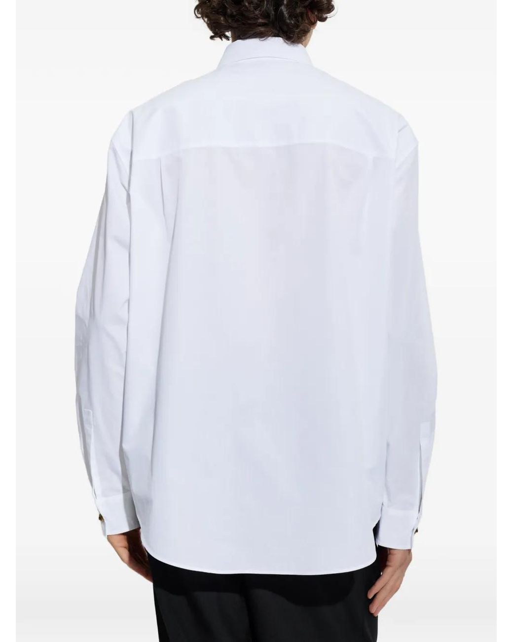 Balmain White Chemise Boutonnée À Motif Tête De Lion for men