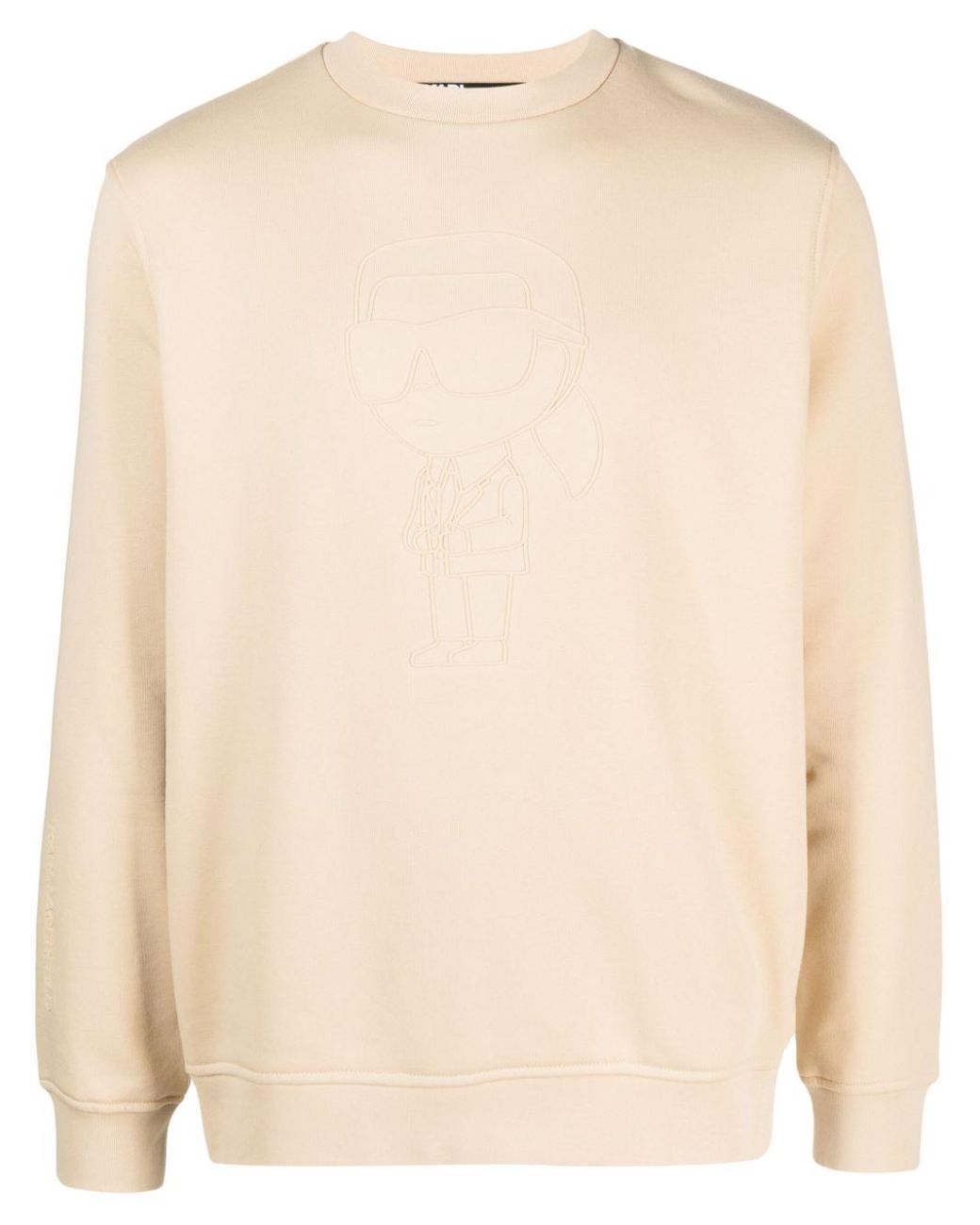 Karl Lagerfeld Logo-embroidered Ribbed Sweatshirt in Natural for Men | Lyst  UK