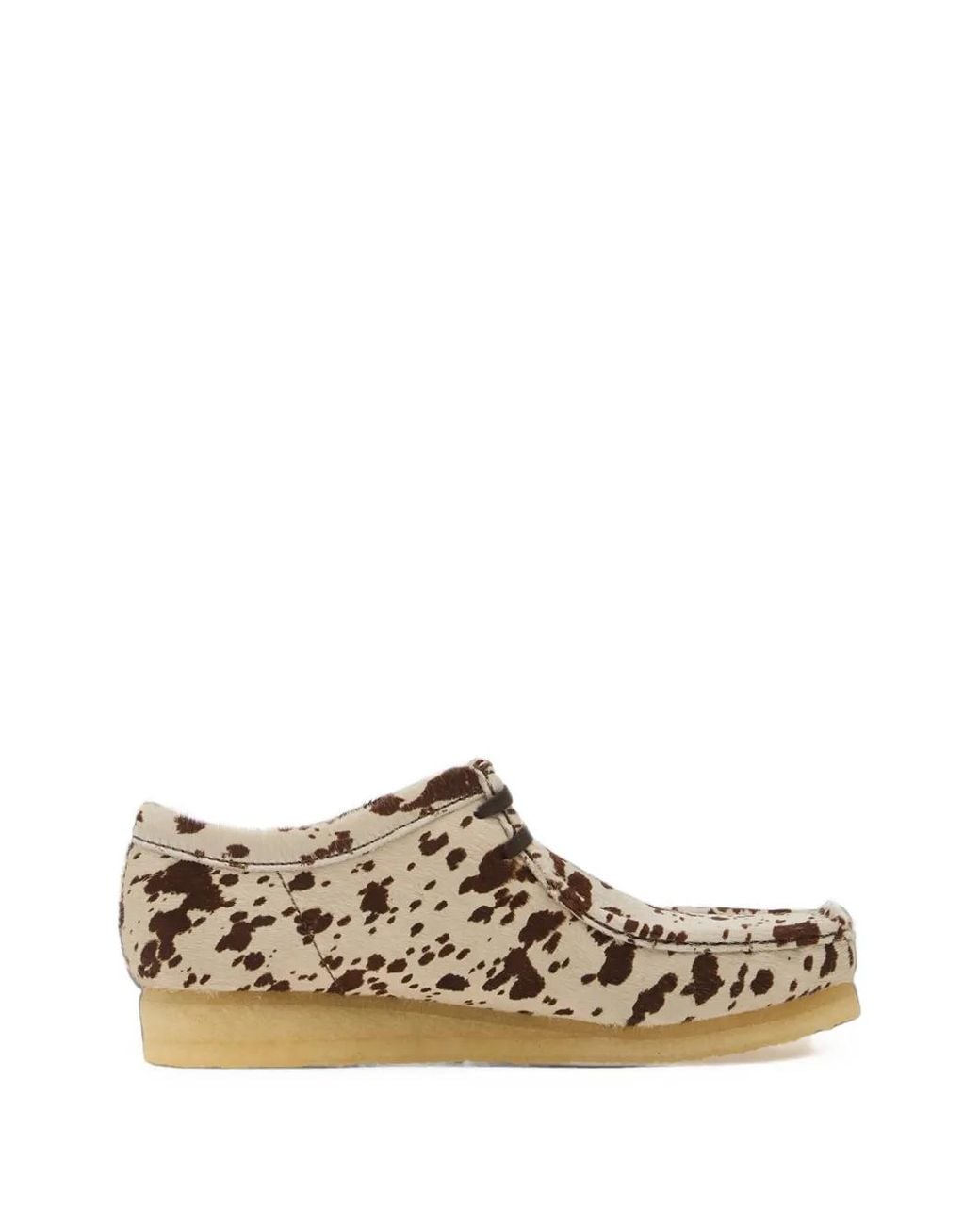 Clarks White Wallabee Cow-Print Boots for men