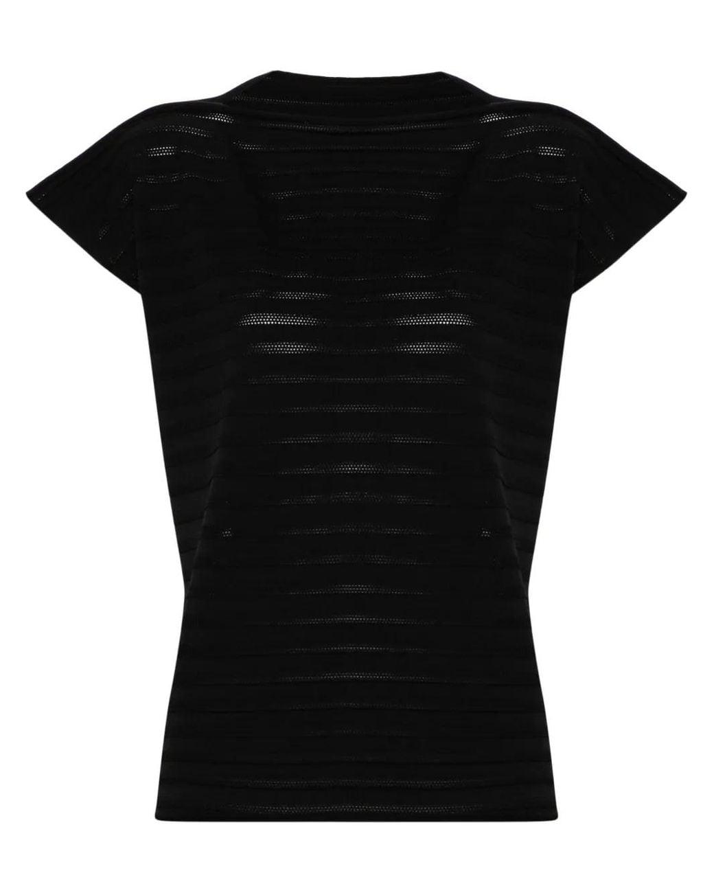 Pleats Please Issey Miyake Black Mesh Knitted Top