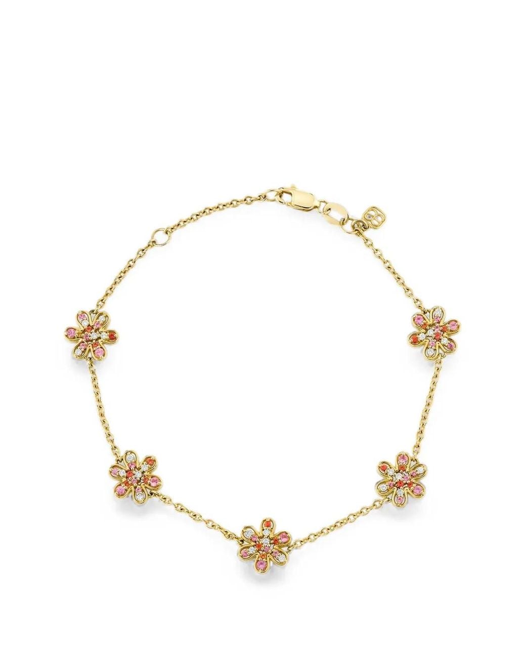 Sydney Evan Metallic Flower-Motif Sapphire And Diamond Bracelet