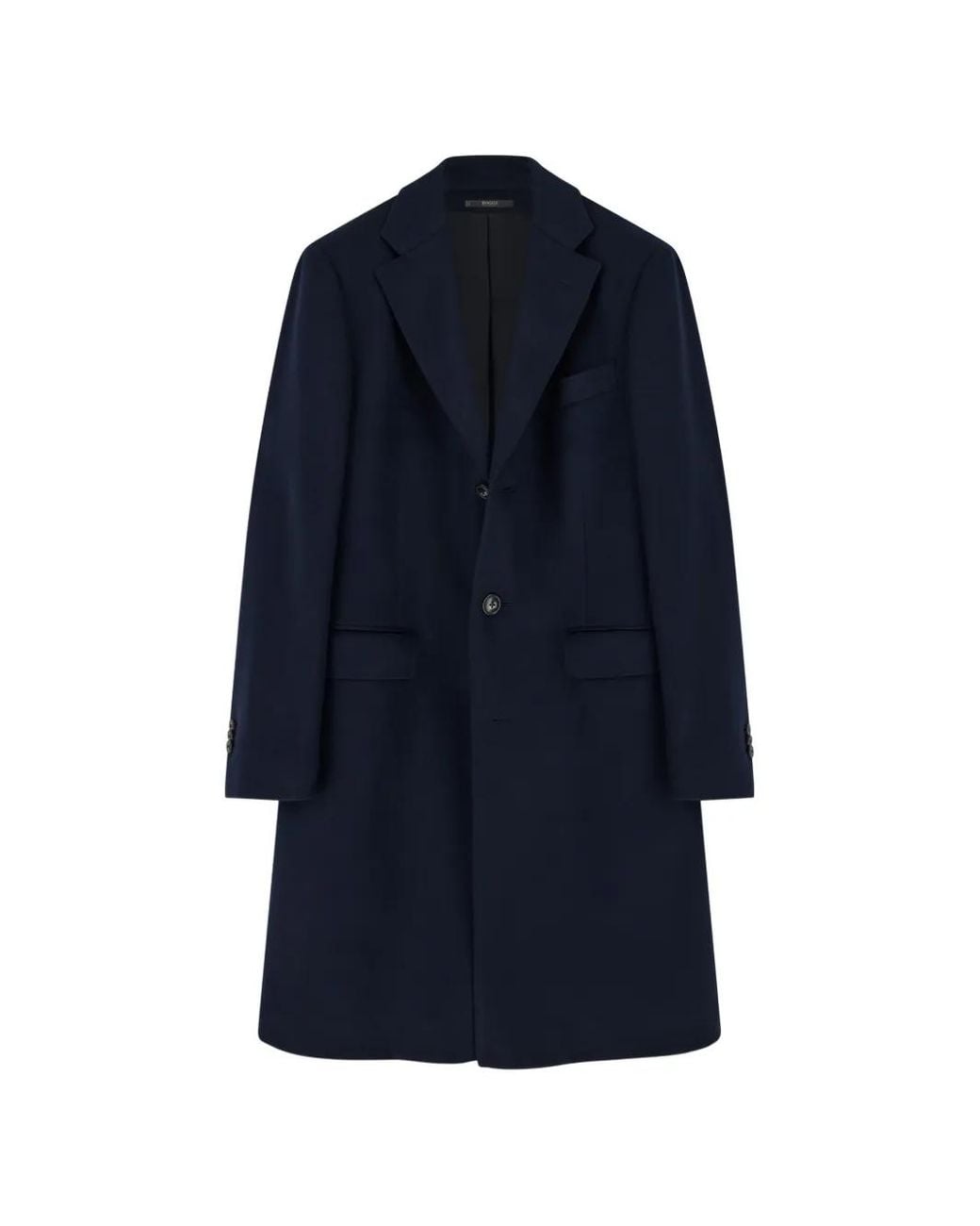 Boggi Blue Single-Breasted Wool Coat for men