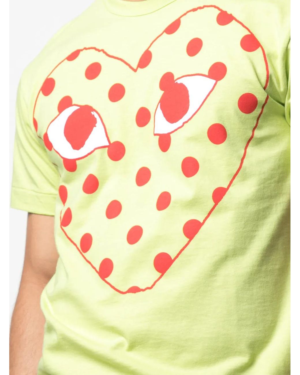 COMME DES GARÇONS PLAY Green Big Polka Dot Heart T-shirt for men