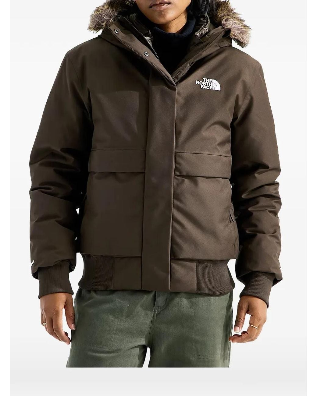 The North Face Black Arctic Faux Fur-Trimmed Bomber Jacket