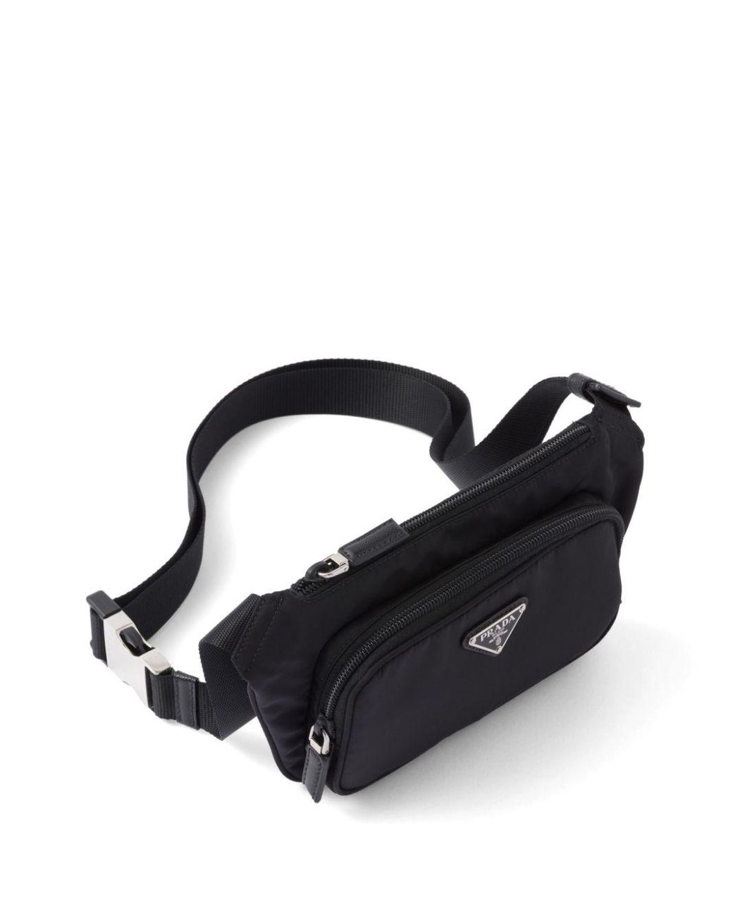 Prada Logo Applique Re Nylon Belt Bag in Black for Men Lyst UK