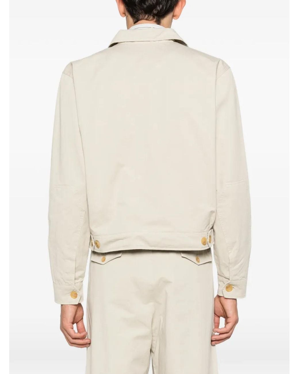 Giacca Con Zip E Tasche di Carter Young in Natural da Uomo