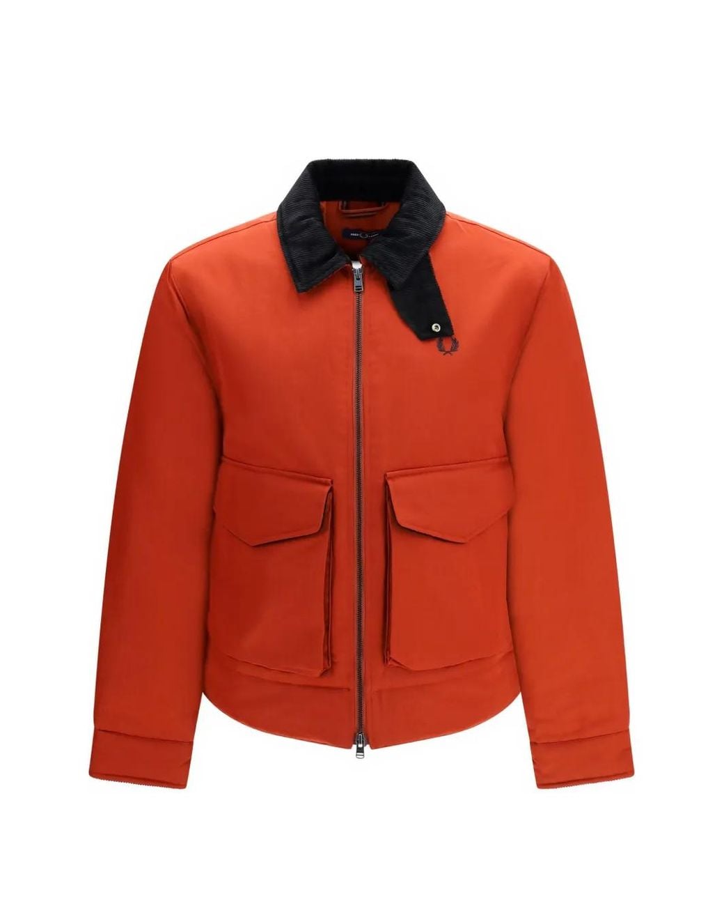 Fred Perry Corduroy-Collar Logo-Embroidered Military Jacket for men
