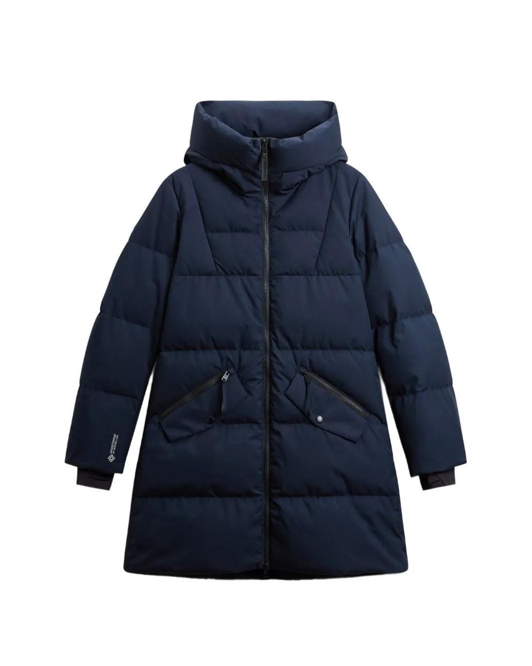 Woolrich Blue Quilted Hooded Coat
