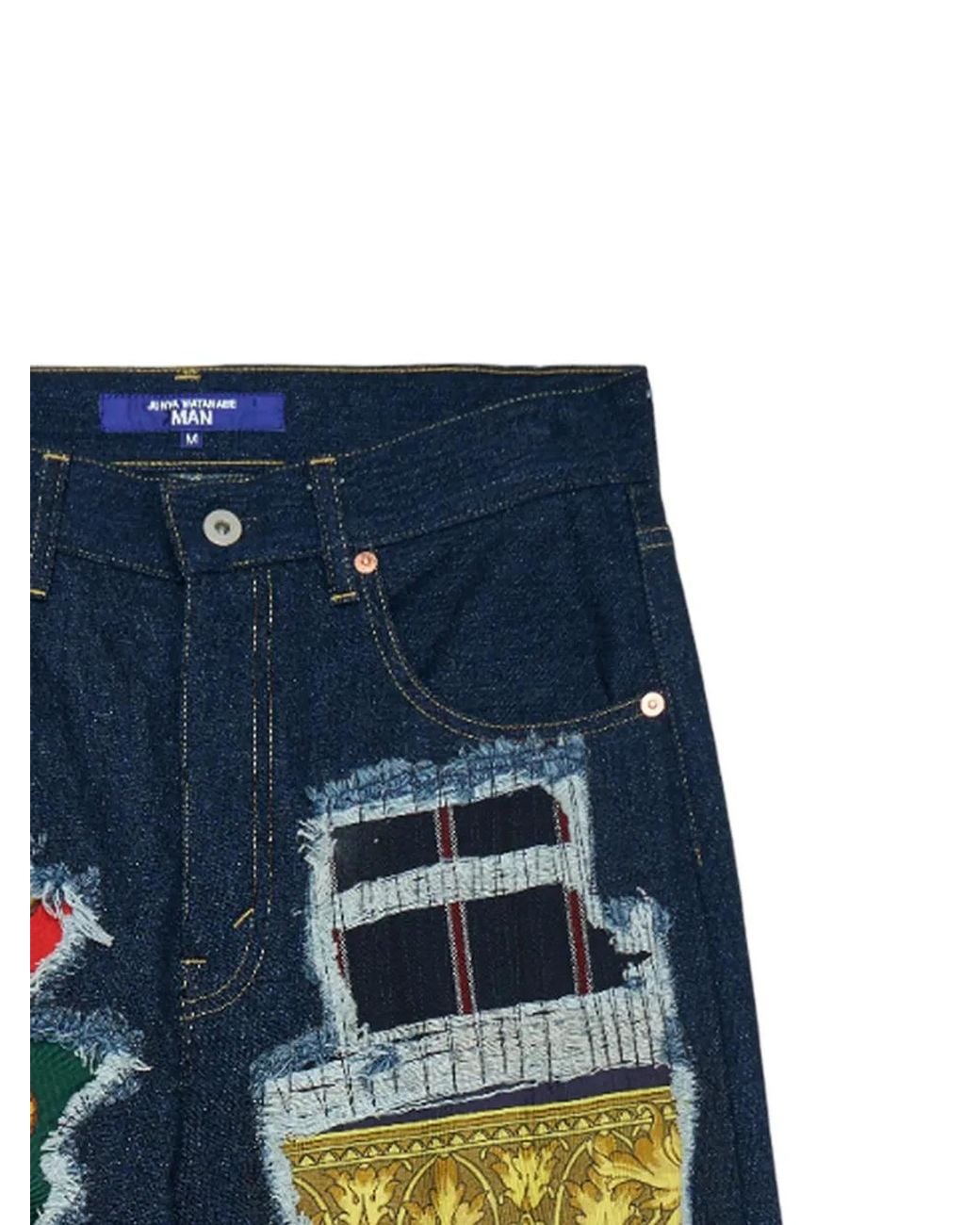 Junya Watanabe Blue Pantalon À Design Patchwork for men