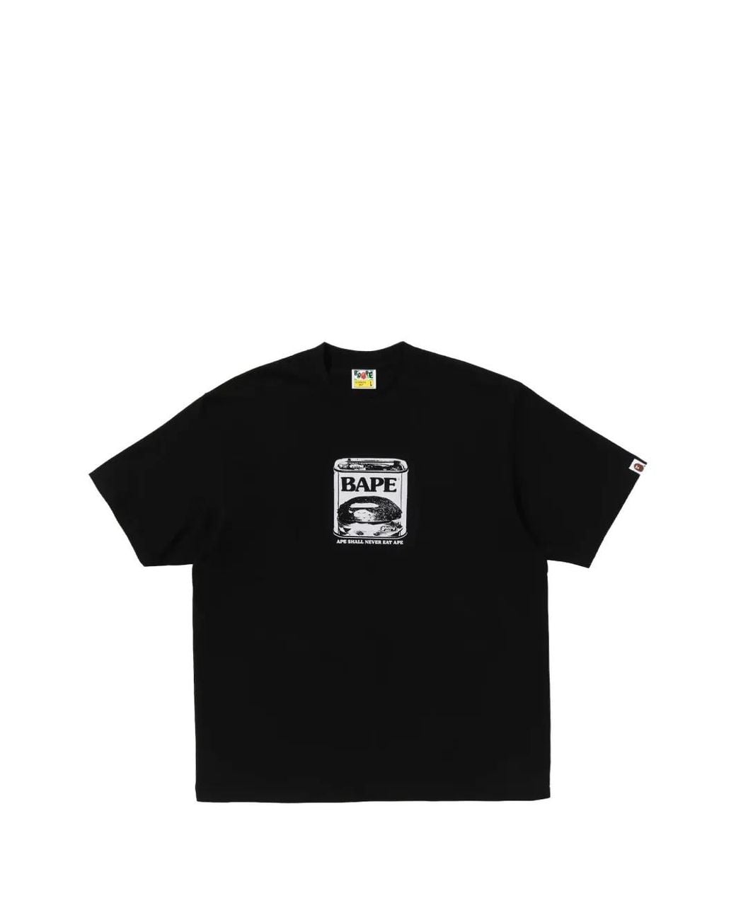 A Bathing Ape Black Can Food Bape Logo Relaxed-Fit T-Shirt for men