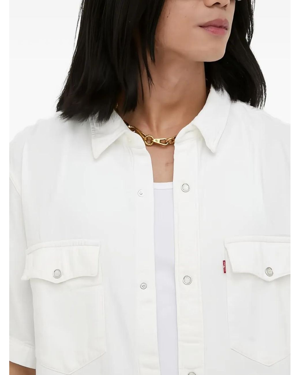 Levi's White Flap-Pocket Shirt for men