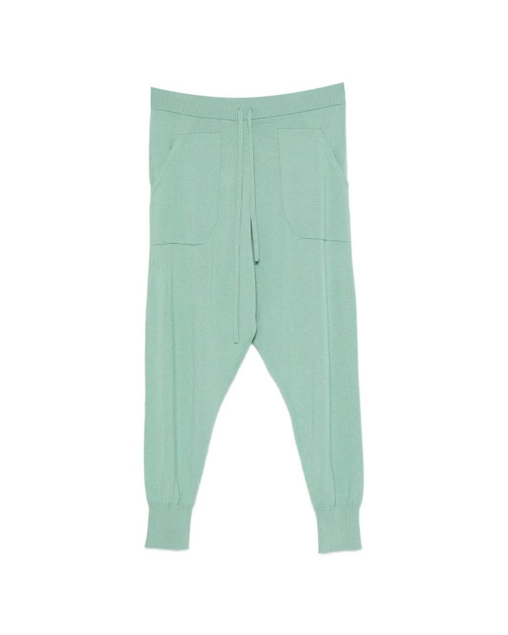 Psophia Green Drawstring Fine-Knit Track Pants