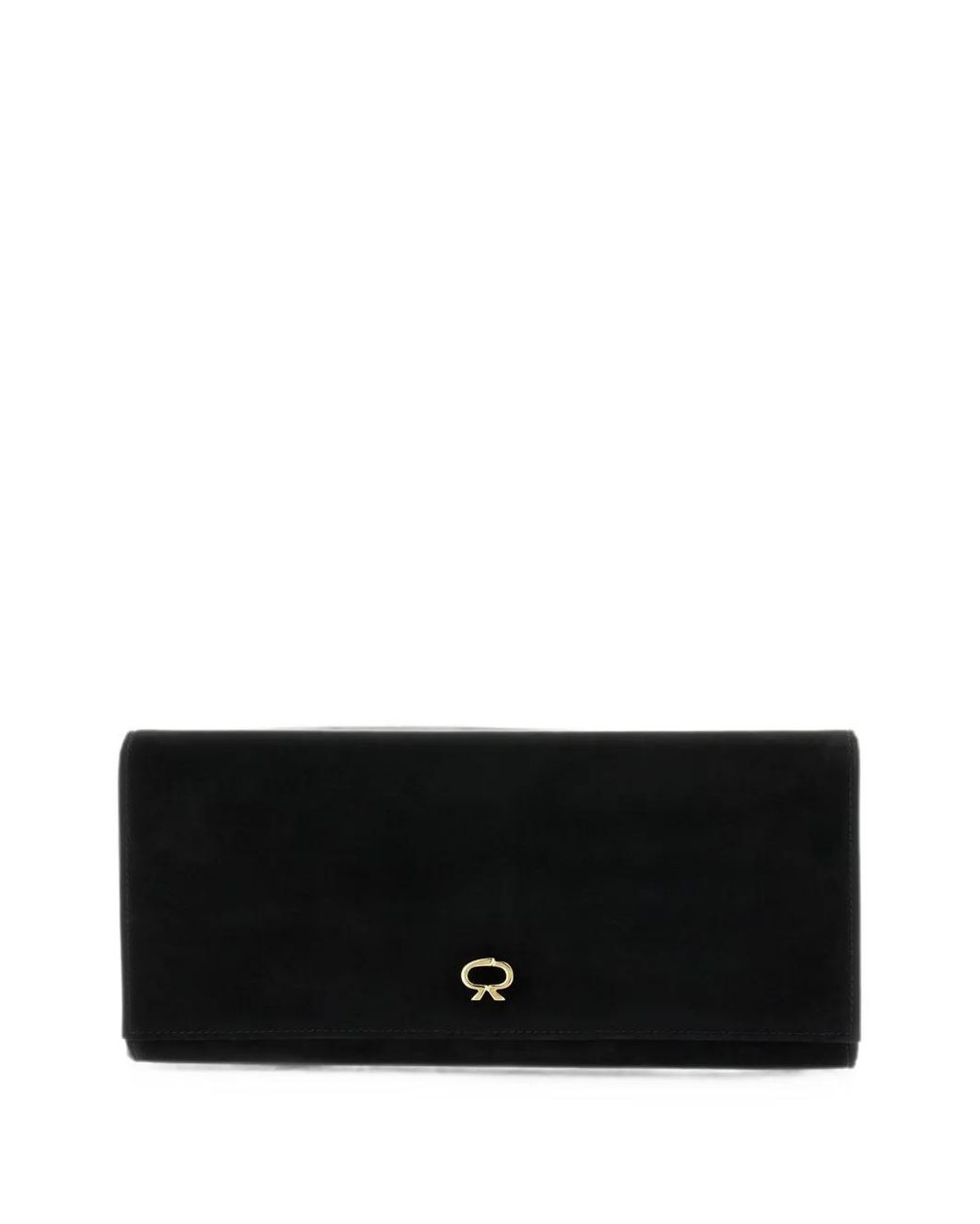 Gianvito Rossi Black Monica Suede Clutch Bag