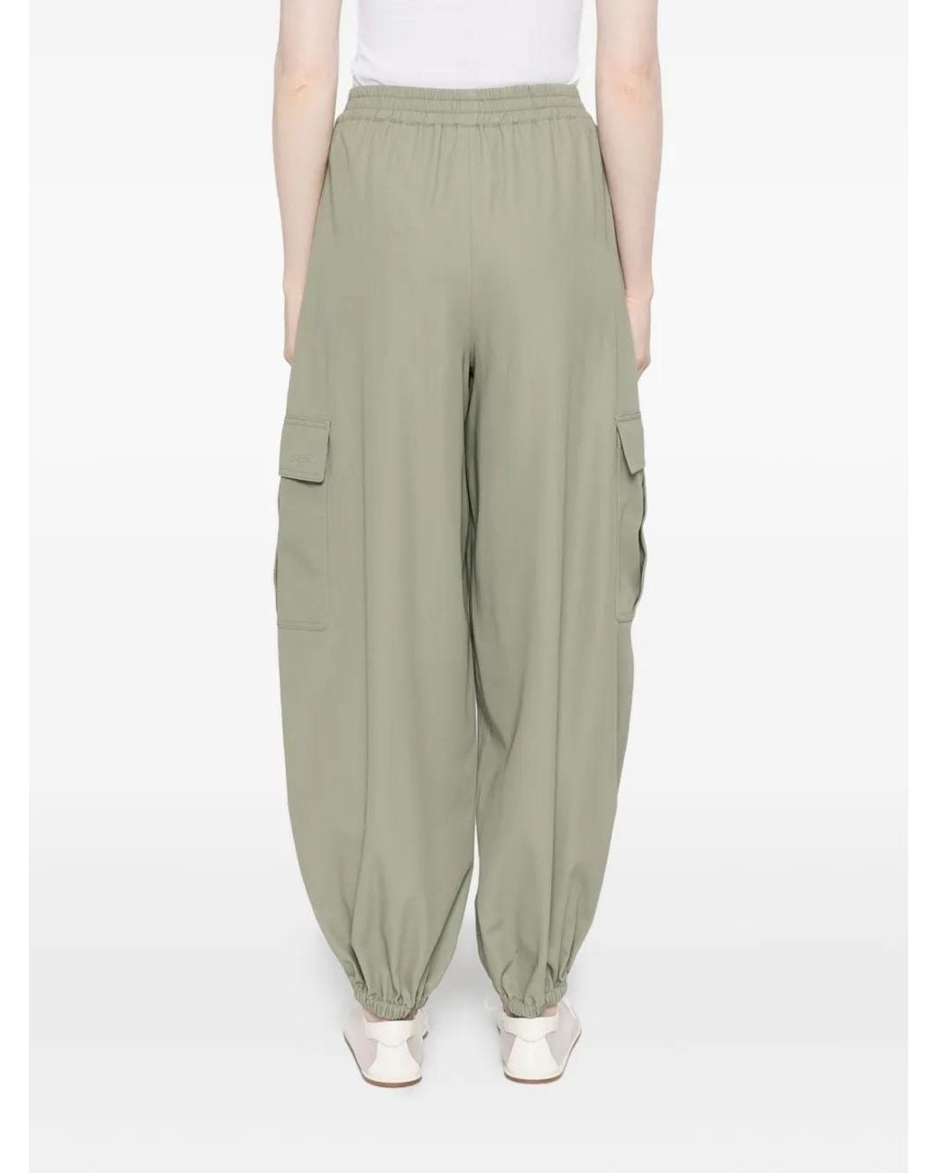 Max Mara Green Elasticated-Hem Loose Trousers