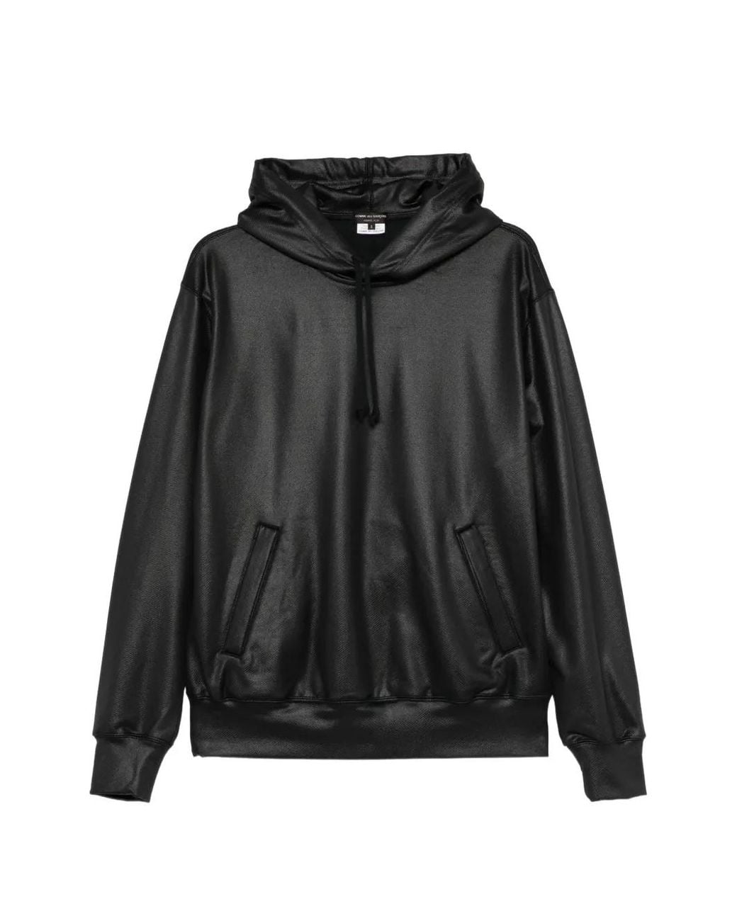 Comme des Garçons Black Coated Drawstring Hoodie for men