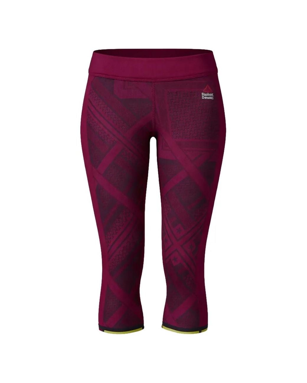 Reebok Purple Patterned Elasticated Cropped Leggings
