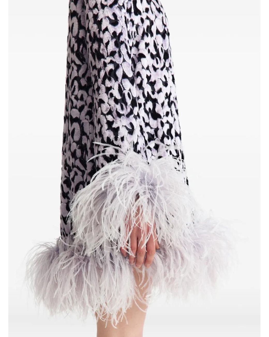 16Arlington White Hodi Feather Devoré Dress