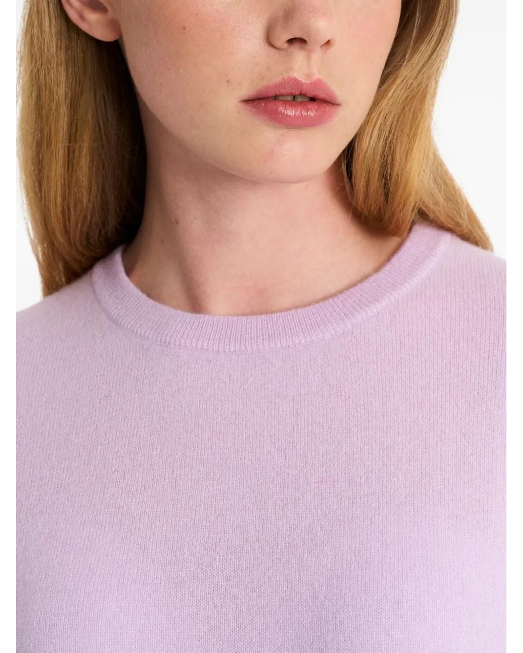 Pringle of Scotland Purple Crew-Neck Cashmere Sweater