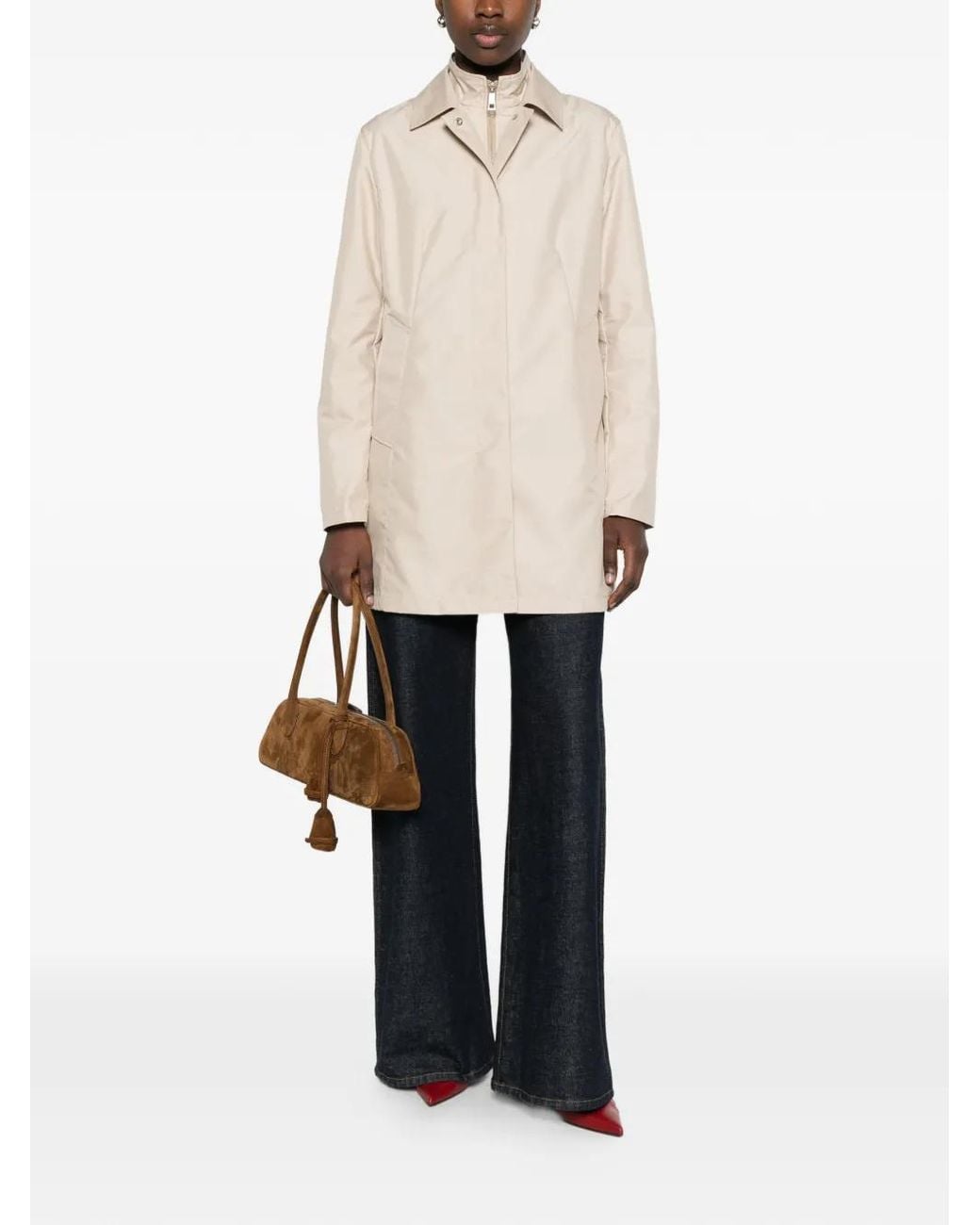 Fay White Collared Coat