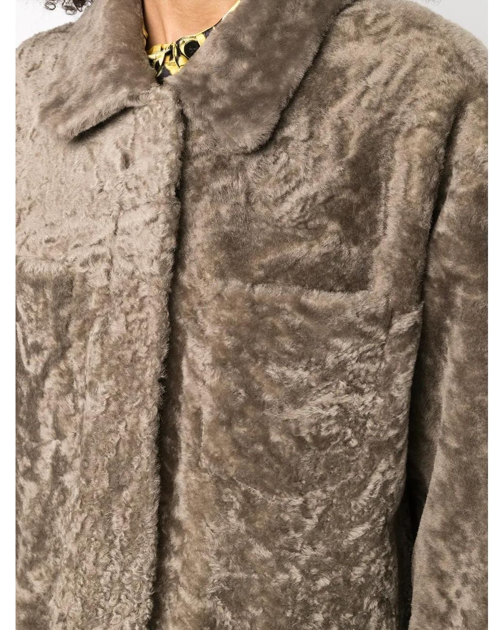 Chaqueta Reversible Con Pelo Liska de color Brown