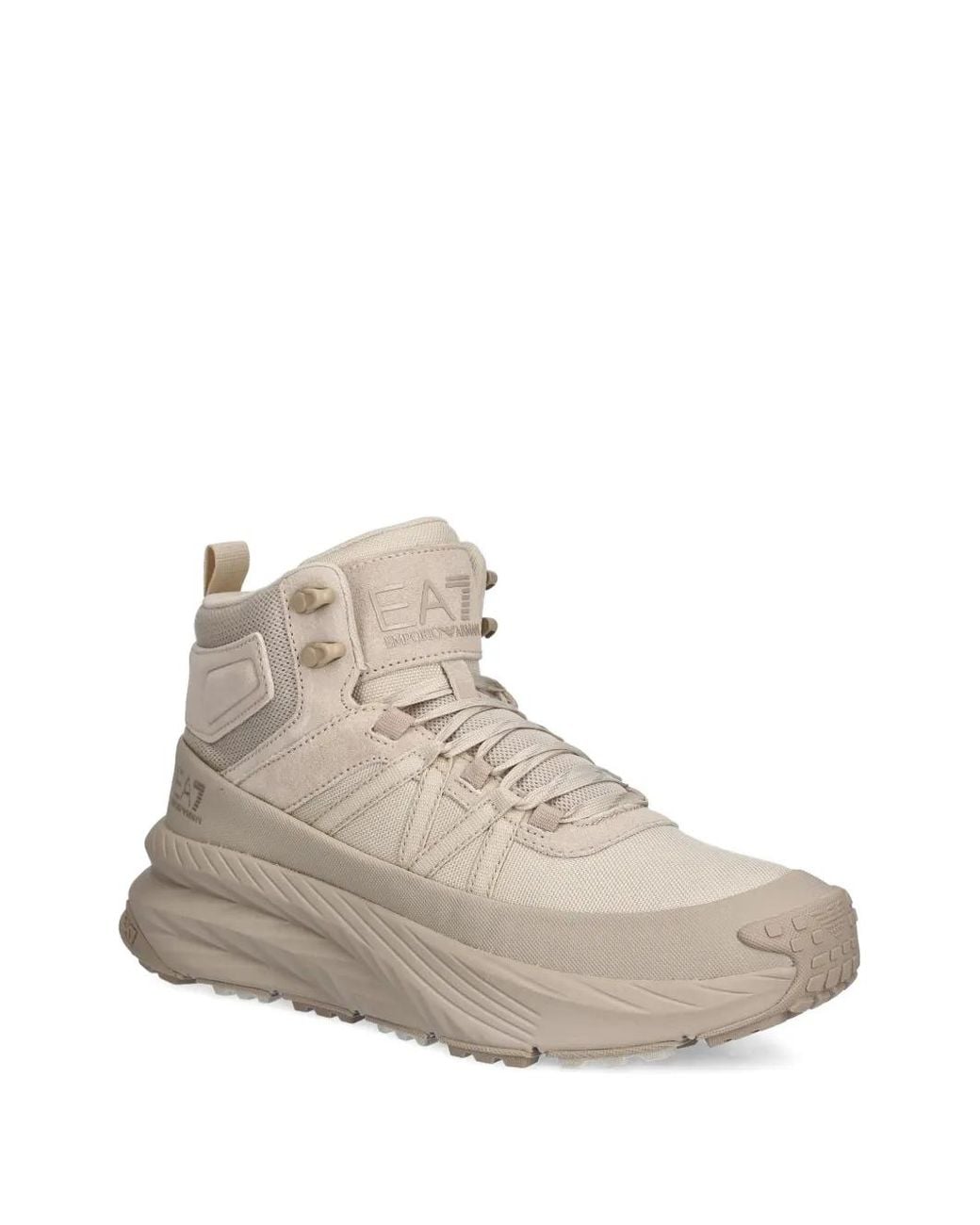 EA7 Natural High-Top Logo Sneakers