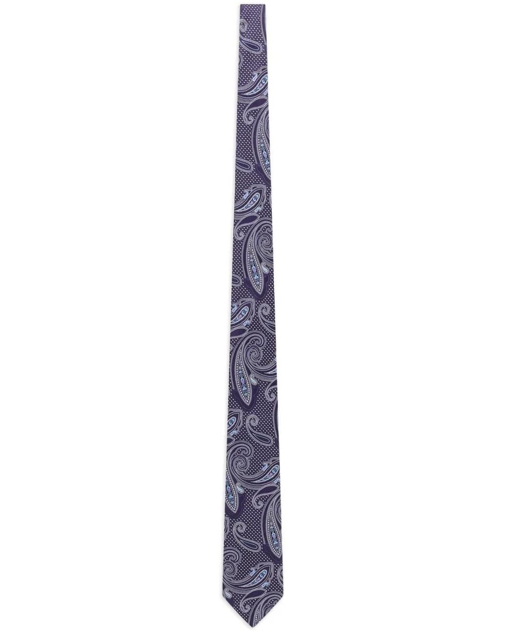 Etro Seidenkrawatte Mit Print in Purple für Herren