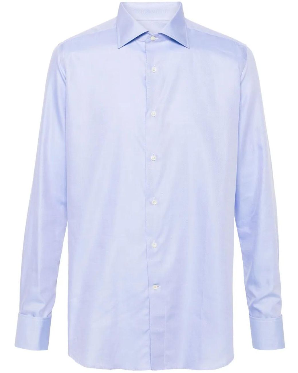 Camisa en jacquard Canali de hombre de color Blue