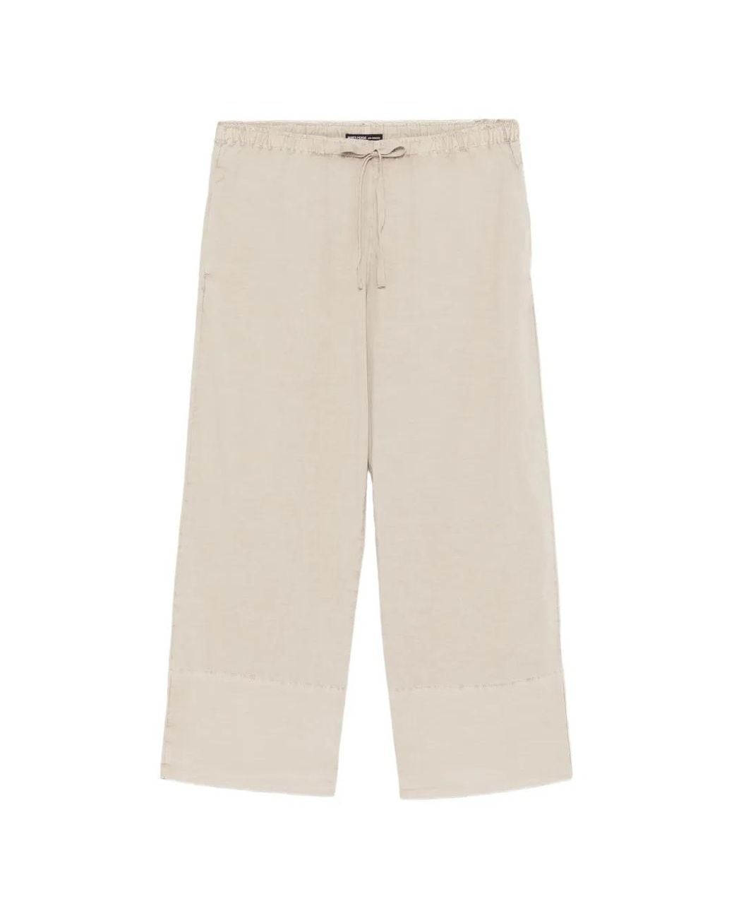 James Perse White Wide-Cuff Drawstring Trousers