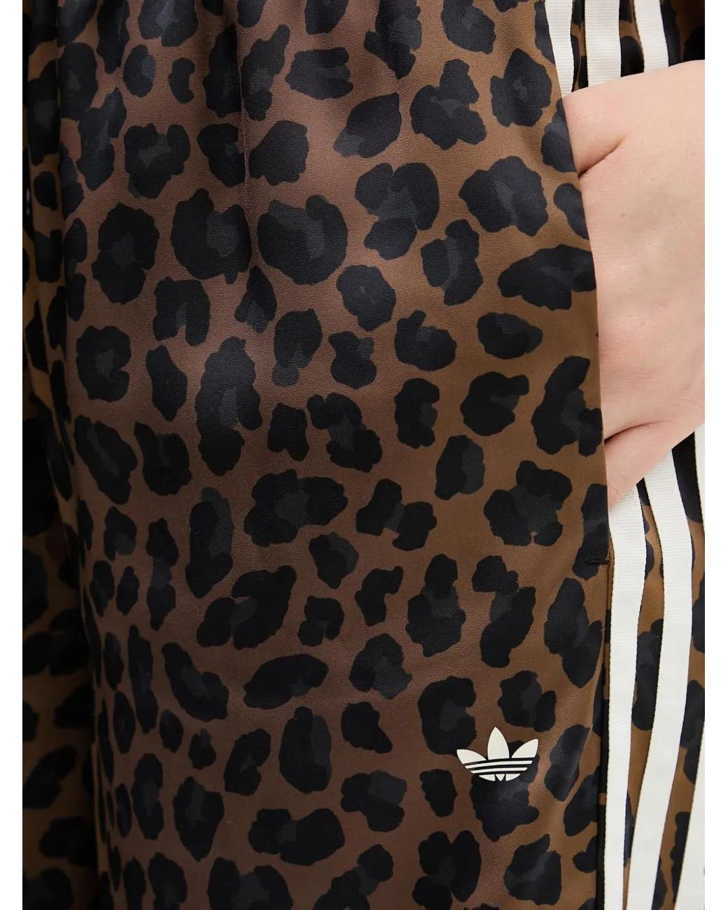 Adidas Black Leopard-Print Track Trousers