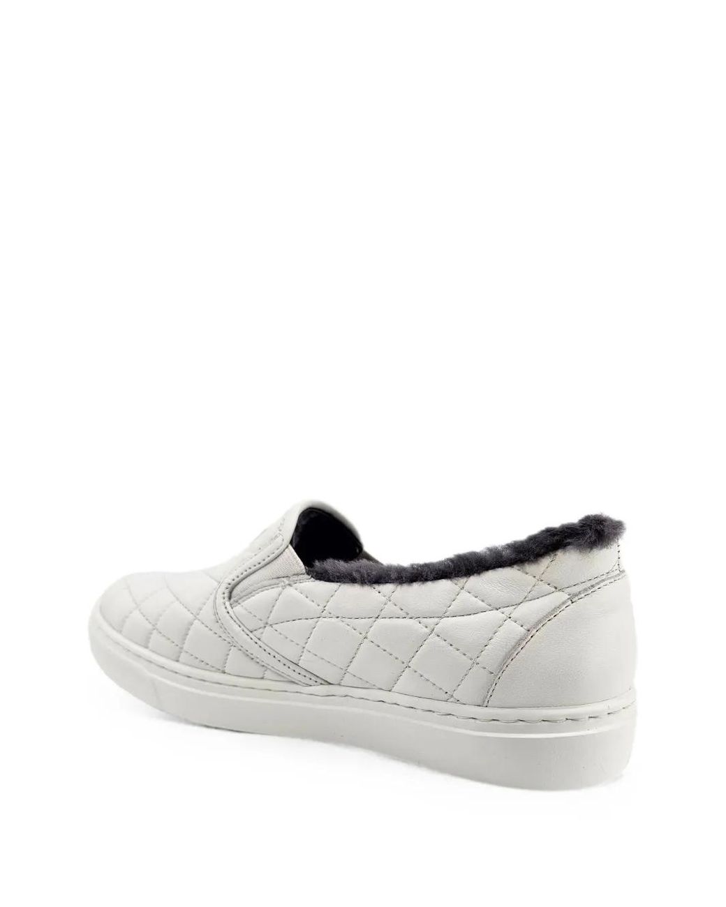 Madison Maison White Quilted Shearling-Lined Sneakers