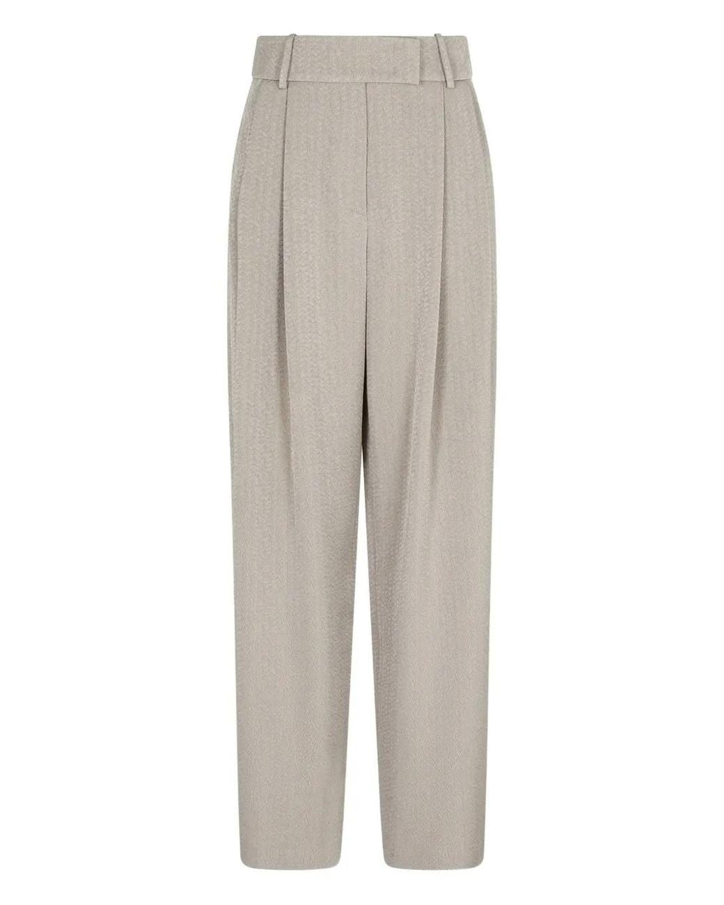 Giorgio Armani White Pleated-Front Tailored Trousers