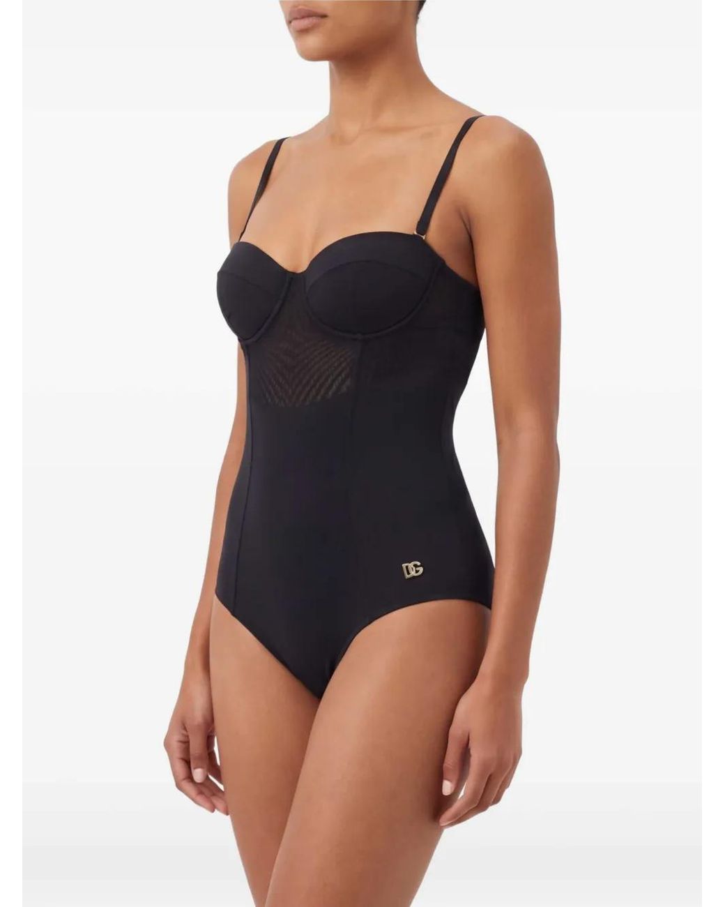Dolce & Gabbana Black Core One-piece Swimsuit