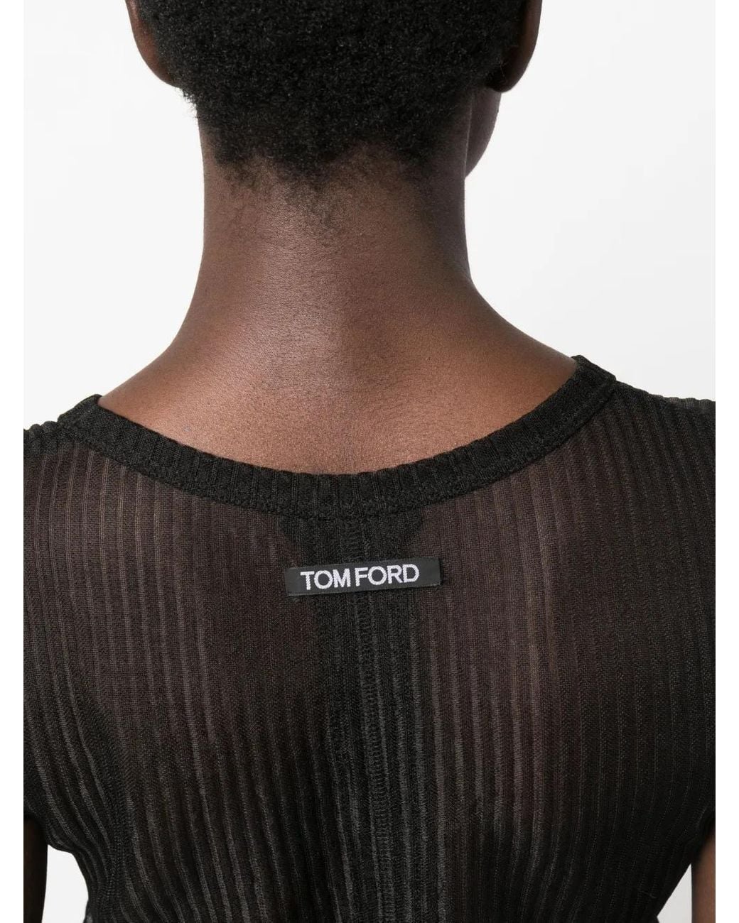 Tom Ford Gray Sheer Crewneck T-shirt