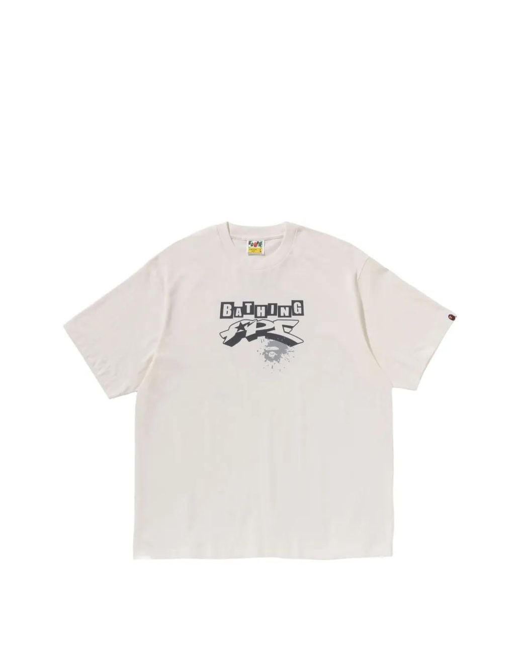 A Bathing Ape White Graffiti Bape Logo Relaxed Fit Tee #1 for men