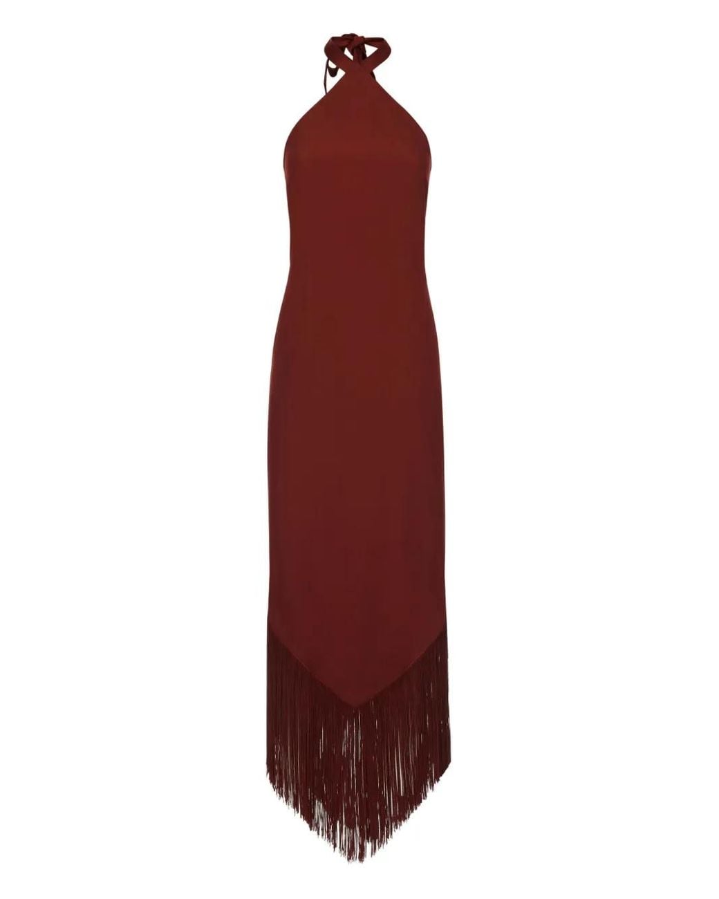 Taller Marmo Purple Halter-Neck Fringe Dress