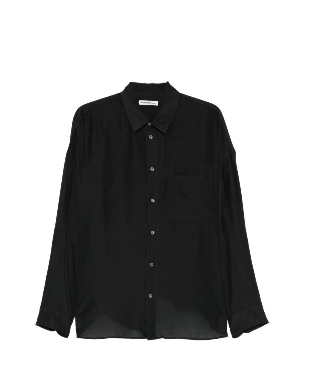 YMC Black Anti Chest-Pocket Shirt for men
